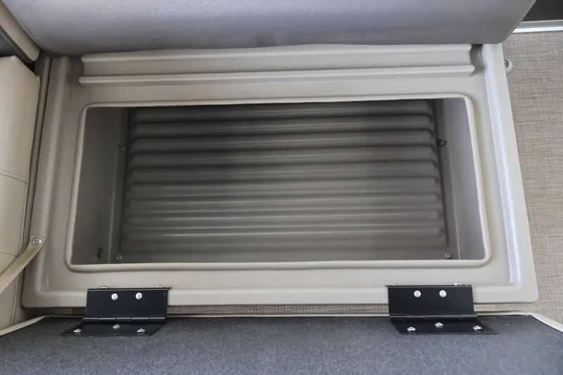 Slide: The Image of Storage compartment in 2025 Sun Tracker Party Barge 18 DLX pontoon boat. - 30