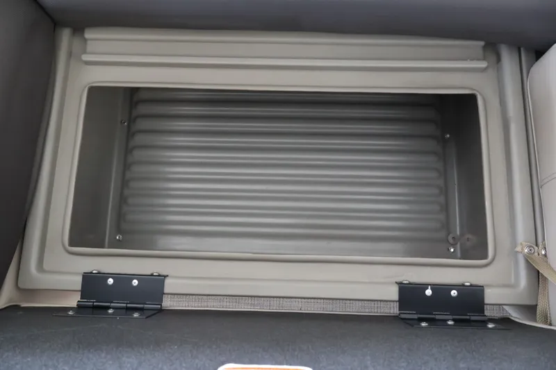 Slide: The Image of Storage compartment of 2025 Sun Tracker Party Barge 18 DLX pontoon boat. - 28