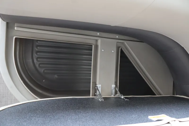 Slide: The Image of Interior storage compartment of 2025 Sun Tracker Party Barge 18 DLX pontoon boat. - 31