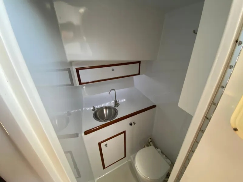 Slide: The Image of Compact boat bathroom with sink and toilet, L&H 33 model, 1995. - 47