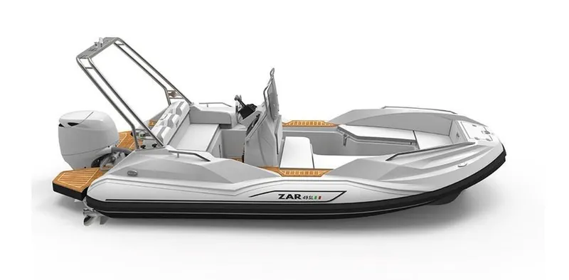 Slide: The Image of 2025 Zar Formenti 49 SL boat, sleek design, modern features, side view. - 17