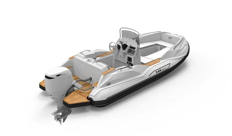 Slide: The Image of 2025 Zar Formenti 49 SL boat with sleek design and modern outboard motor. - 18