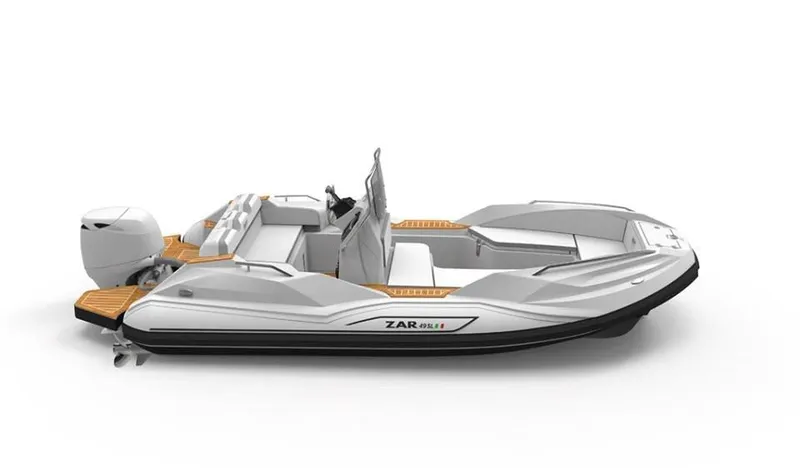 Slide: The Image of 2025 Zar Formenti 49 SL boat, sleek design, white exterior, modern features, side view. - 19