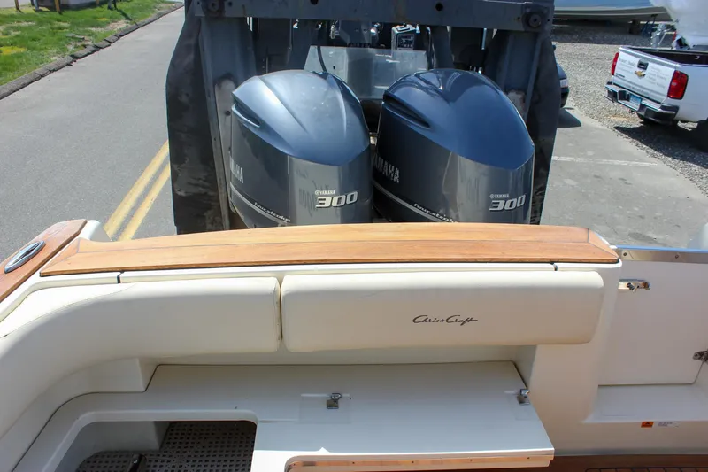 Slide: The Image of 2014 Chris-Craft Catalina 29 Sun Tender with twin Yamaha 300 engines, rear view. - 41