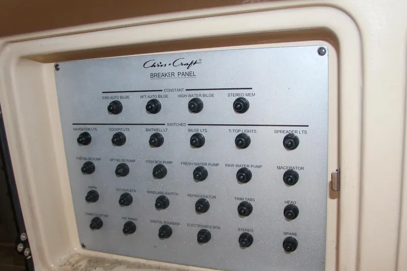Slide: The Image of Breaker panel of 2014 Chris-Craft Catalina 29 Sun Tender boat. - 47