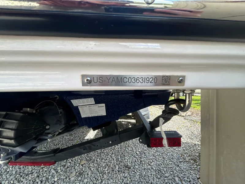 Slide: The Image of 2020 Yamaha Boats 242 Limited S hull identification number on trailer. - 2