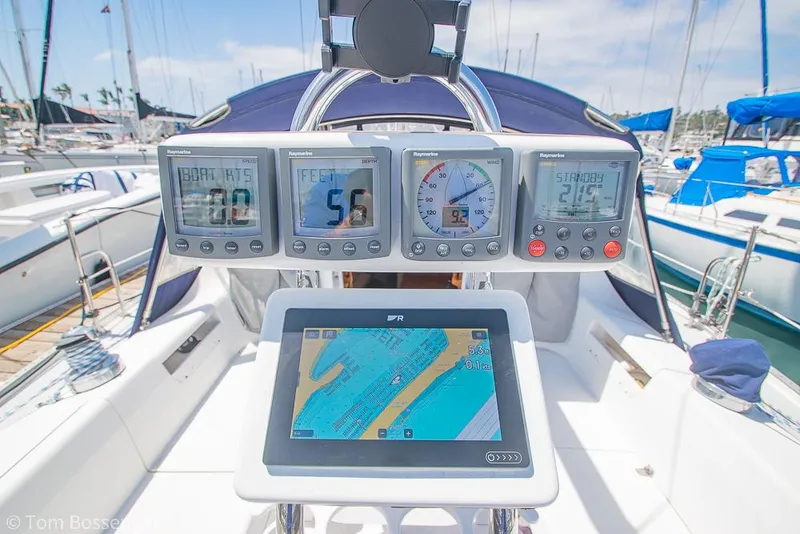 Slide: The Image of Cockpit of 2006 Catalina 34' MKII with navigation instruments and GPS display. - 26
