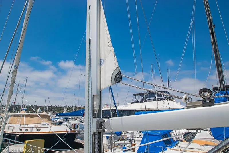 Slide: The Image of Sailboat marina view featuring a 2006 Catalina 34' MKII under clear blue skies. - 33