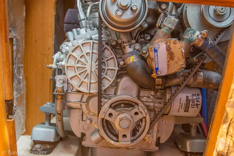 Slide: The Image of Engine of a 2006 Catalina 34' MKII sailboat, detailed view. - 40