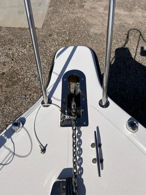 Slide: The Image of 2008 Century 2400 Walkaround boat anchor chain and deck details. - 5