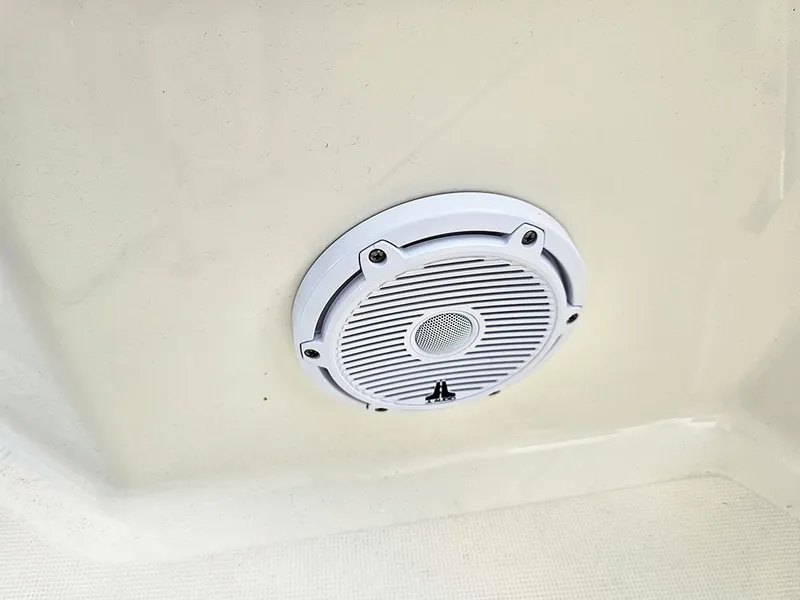 Slide: The Image of Speaker installed on 2025 Pioneer 220 Bay Sport boat interior. - 22