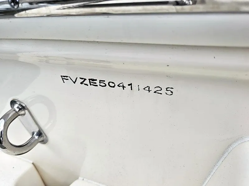 Slide: The Image of 2025 Pioneer 220 Bay Sport boat hull identification number (HIN) close-up. - 23