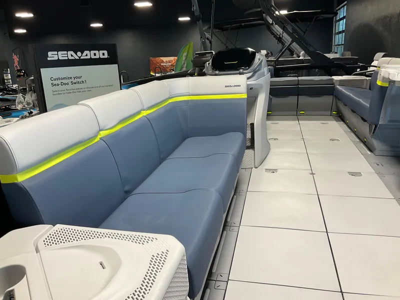 Slide: The Image of 2025 Sea-Doo Switch Cruise Limited 21 interior with spacious seating and modern design. - 3