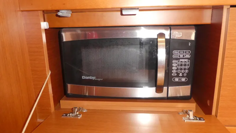 Slide: The Image of Microwave in Beneteau Oceanis 41 yacht kitchen, 2014 model. - 22