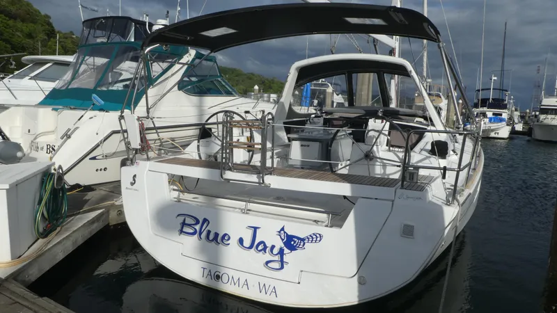 Slide: The Image of 2014 Beneteau Oceanis 41 sailboat "Blue Jay" docked in Tacoma, WA marina. - 5