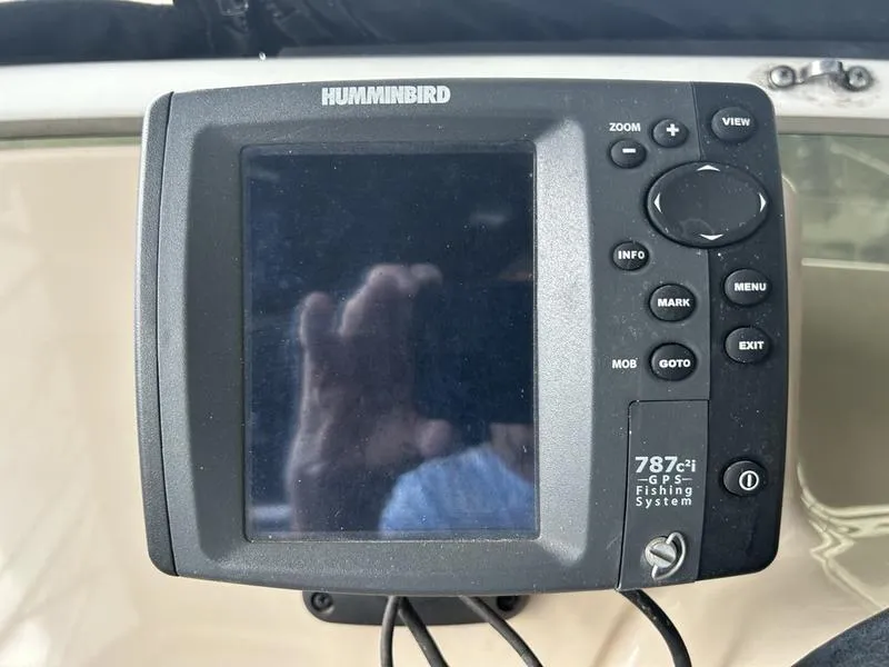 Slide: The Image of Humminbird 787c2i GPS Fishing System on 2005 Carver 396 AFT boat dashboard. - 8