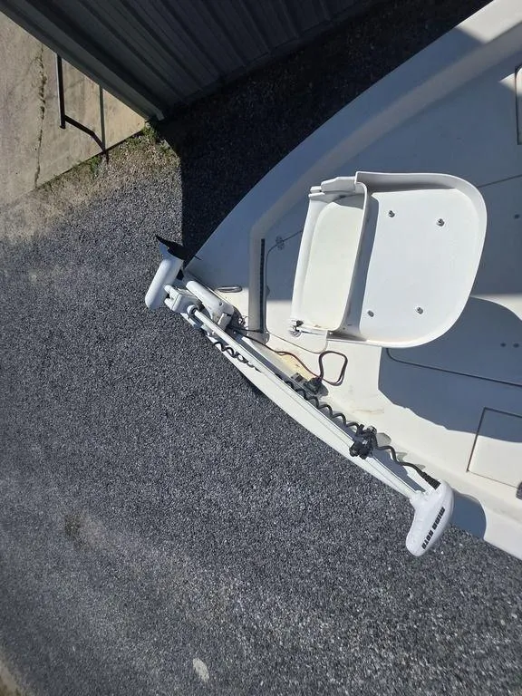 Slide: The Image of 2008 Blazer Bay 2420 Professional boat deck with mounted equipment. - 34