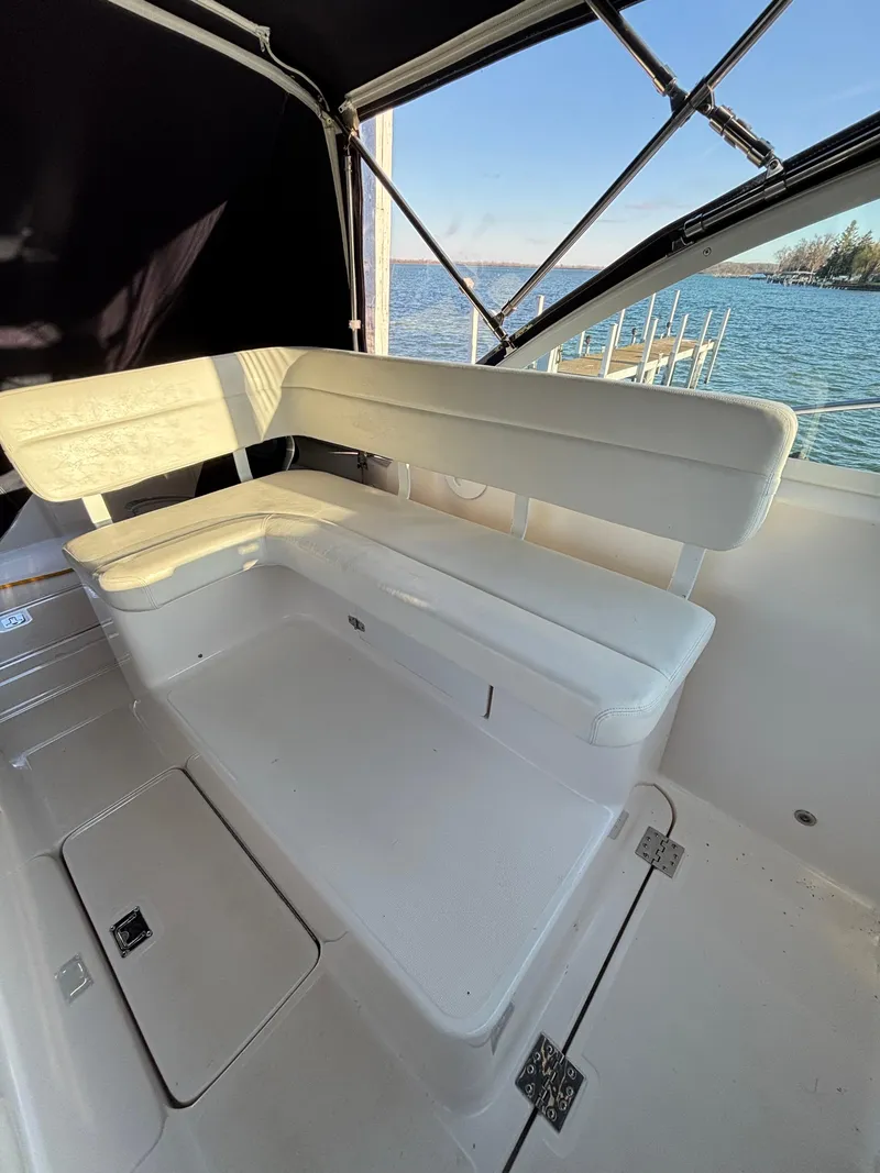 Slide: The Image of 2007 Tiara Yachts 2900 Coronet interior seating with ocean view. - 15