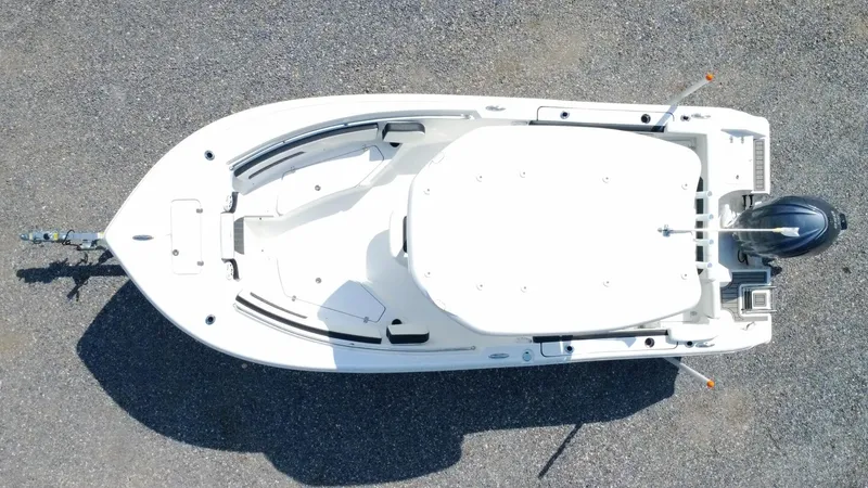 Slide: The Image of Overhead view of 2025 Tidewater 220 LXF boat on a trailer. - 5
