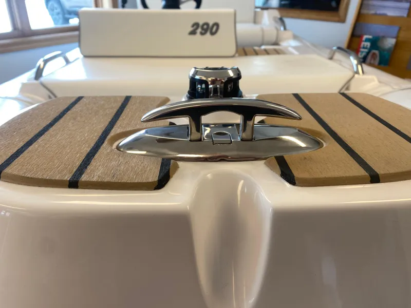 Slide: The Image of 2024 AB Inflatables ABJET 290 boat with sleek deck and chrome cleat. - 9