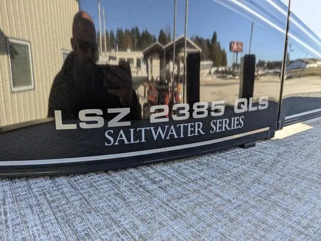 Slide: The Image of 2025 Avalon LSZ Quad Lounge Switch 2385, Saltwater Series, exterior detail. - 22