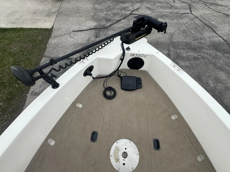 Slide: The Image of Bow of 2011 FinCraft 1850 boat with trolling motor and foot pedal. - 9