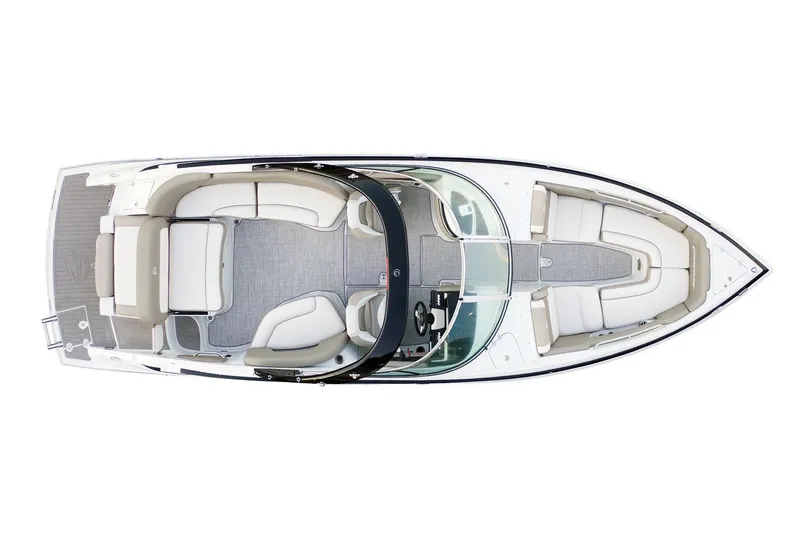 Slide: The Image of Steering wheel and dashboard of 2020 Crownline 290 SS boat. - 18