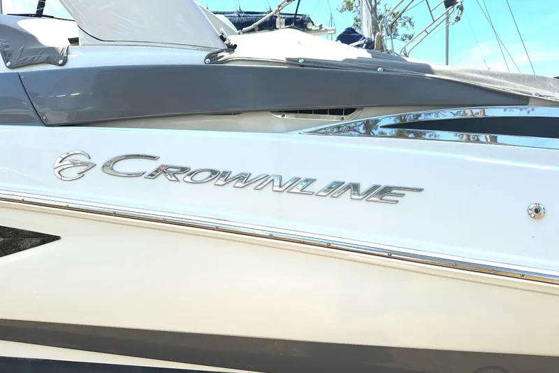 Slide: The Image of 2020 Crownline 290 SS engine compartment featuring a powerful V8 big block engine. - 21