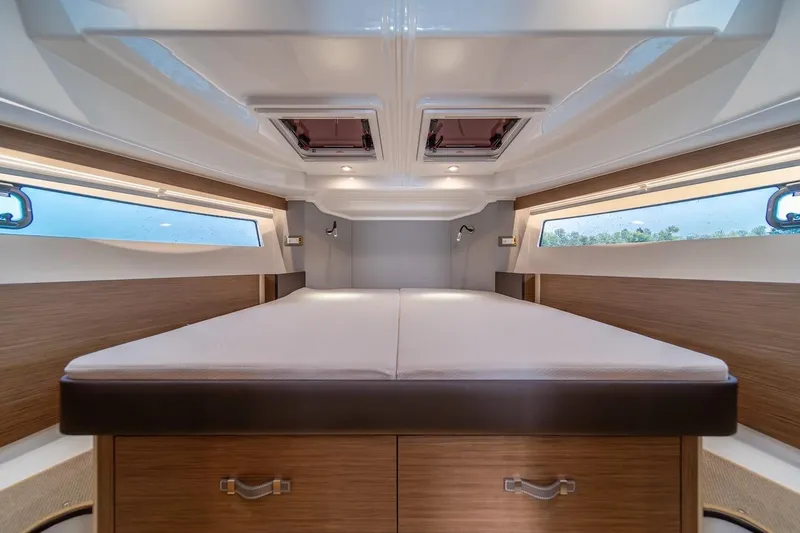 Slide: The Image of Luxurious interior cabin of 2025 Delphia D11 SEDAN with modern design and ample natural light. - 12