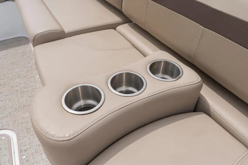 Slide: The Image of Beige leather boat seating with three stainless steel cup holders, Hurricane SS201, 2022 model. - 12