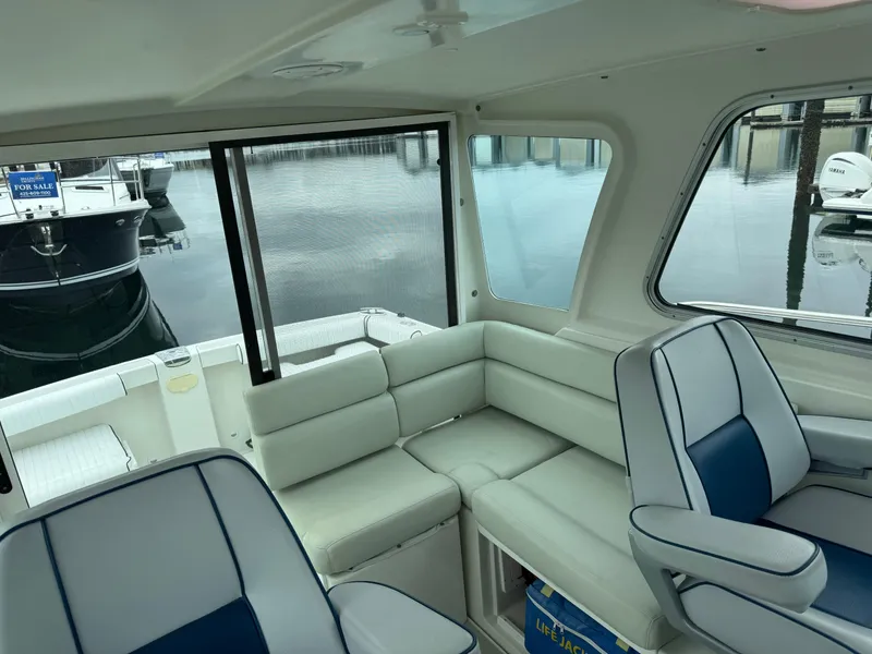 Slide: The Image of 2008 Back Cove 29 Hardback boat docked, named "Change of Pace," Bainbridge Island, WA. - 11