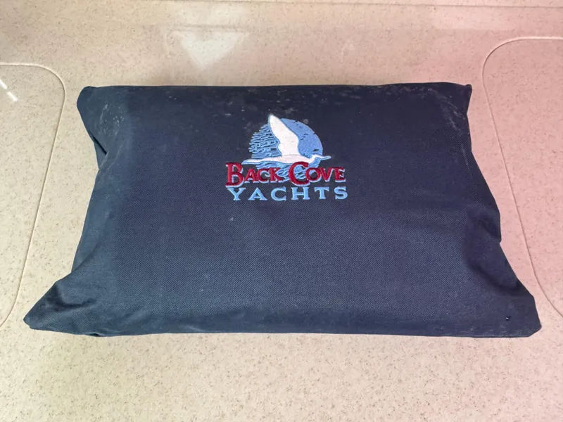 Slide: The Image of Back Cove Yachts cushion on a 2008 Back Cove 29 Hardback boat. - 48