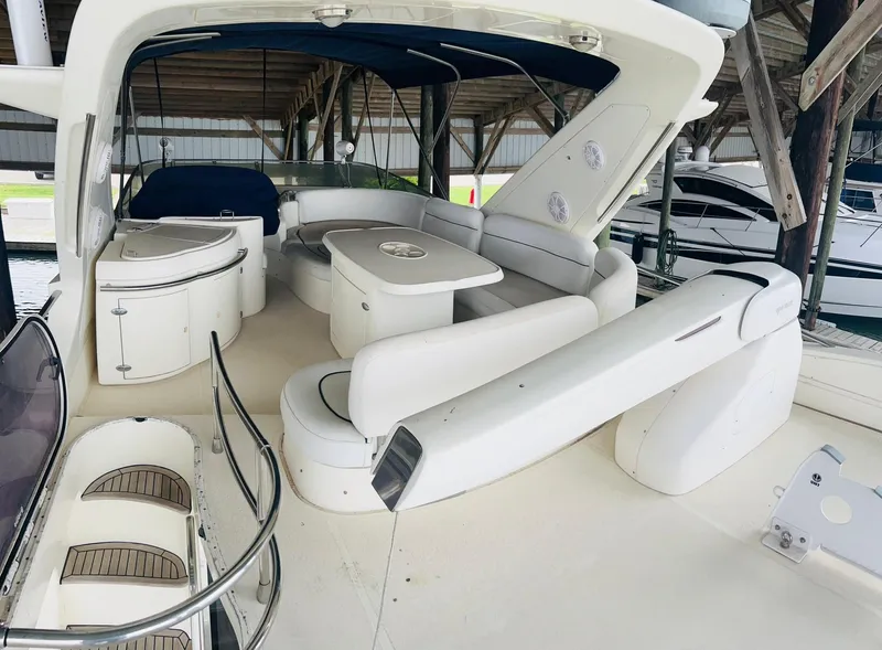 Slide: The Image of Luxurious 2006 Azimut 62 yacht interior with elegant seating and modern design. - 39