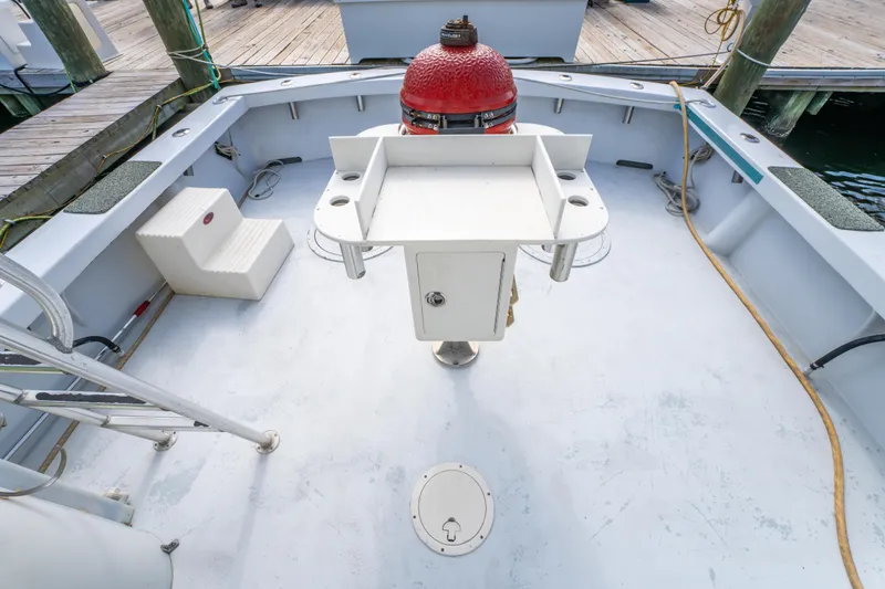 Slide: The Image of 1983 Resmondo 38 boat deck with fishing station and seating. - 15