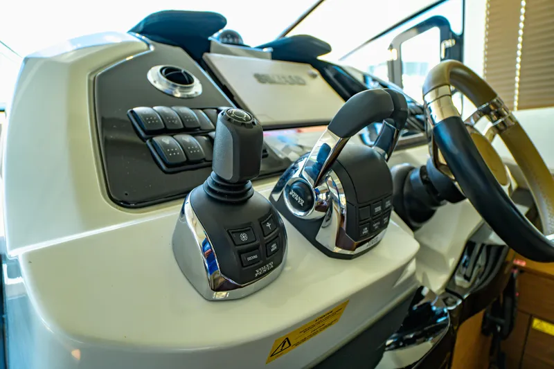 Slide: The Image of 2019 Beneteau Gran Turismo 50 helm with joystick and throttle controls. - 3