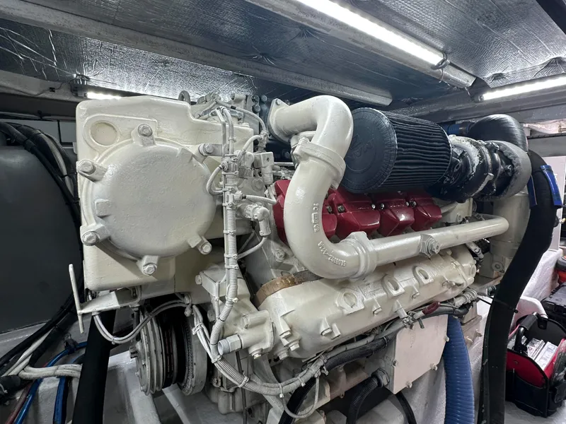 Slide: The Image of Engine of 2006 Sea Ray 58 Sedan Bridge yacht, showcasing intricate mechanical components. - 42
