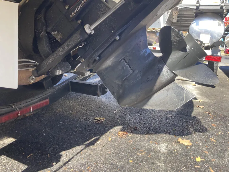 Slide: The Image of Propeller and outdrive of a 2008 Chaparral 210 SSi boat on a trailer. - 11