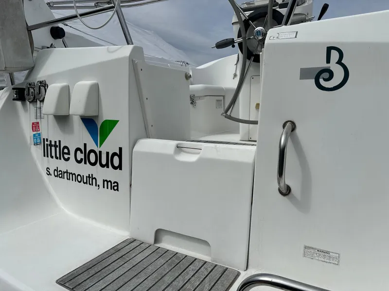 Slide: The Image of Beneteau 361 sailboat cockpit, "Little Cloud," South Dartmouth, MA, 2001 model. - 5
