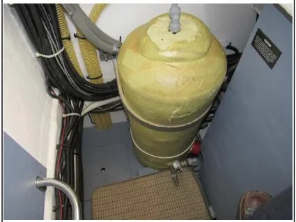 Slide: The Image of Engine room of 1998 Viking Princess 46 Flybridge Sport Cruiser with wiring and equipment. - 31