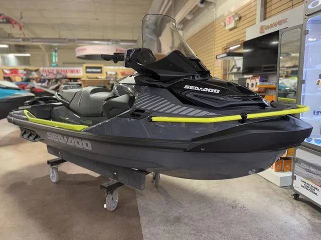 Slide: The Image of 2025 Sea-Doo Waverunner Explorer Pro® 170, sleek black design, side view. - 1