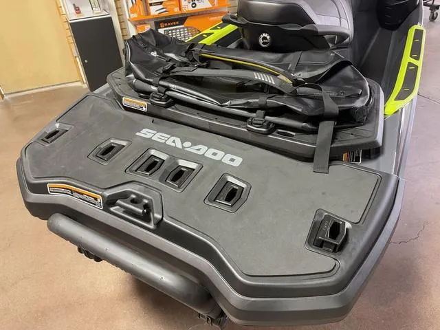 Slide: The Image of 2025 Sea-Doo Waverunner Explorer Pro 170 rear view with storage features. - 8