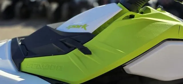 Slide: The Image of 2023 Sea-Doo Spark 3-Up Rotax 900 ACE, lime green and black design. - 6