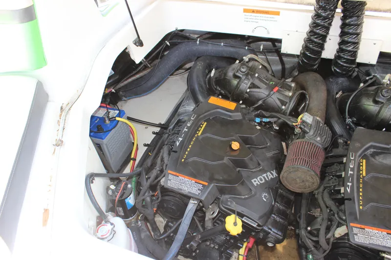 Slide: The Image of Engine compartment of 2017 Chaparral Vortex 2430 VRX with Rotax engine components. - 15