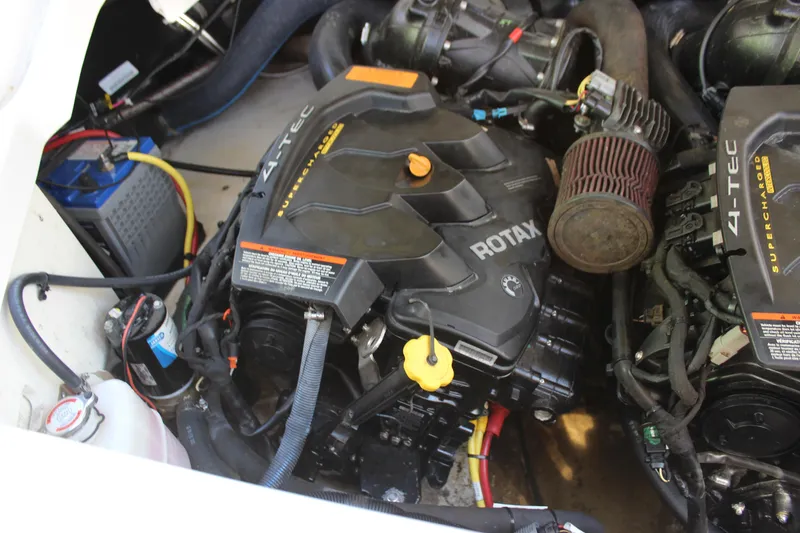 Slide: The Image of Engine compartment of 2017 Chaparral Vortex 2430 VRX with Rotax 4-TEC engine. - 18