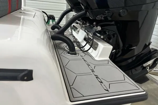 Slide: The Image of 2025 Concept 27' Open Deck boat engine detail with sleek design and modern features. - 20