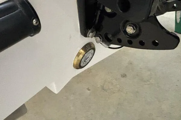 Slide: The Image of 2025 Concept 27' Open Deck boat detail showing mechanical components. - 27