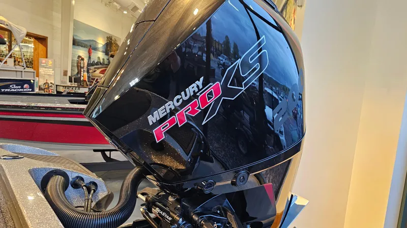 Slide: The Image of 2024 Nitro Z19 Pro with Mercury Pro XS engine in showroom display. - 3