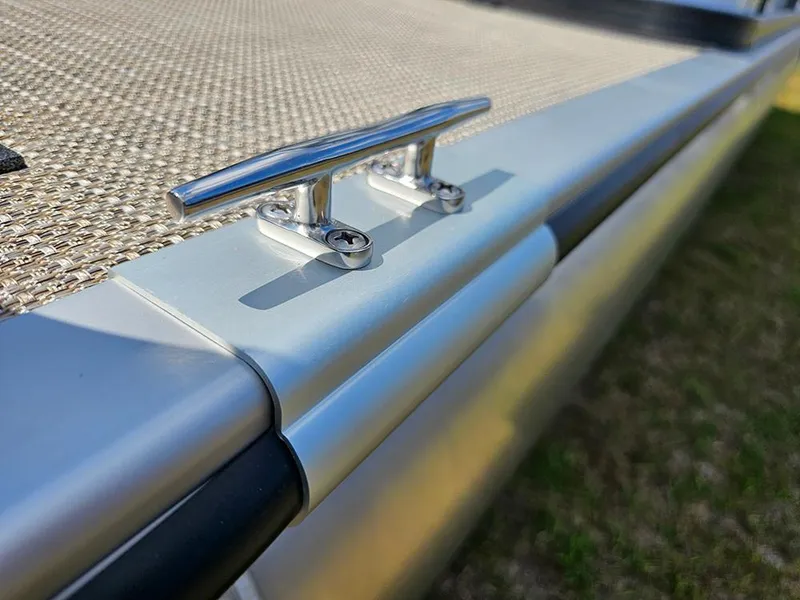 Slide: The Image of 2025 Bentley Pontoons 240 4-Point Fish boat cleat detail on deck. - 22