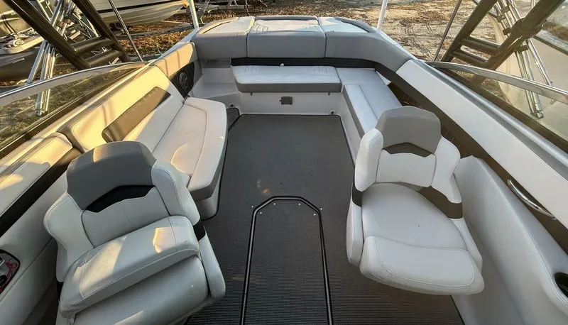 Slide: The Image of Interior of 2017 Four Winns H260 boat with spacious seating and modern design. - 3