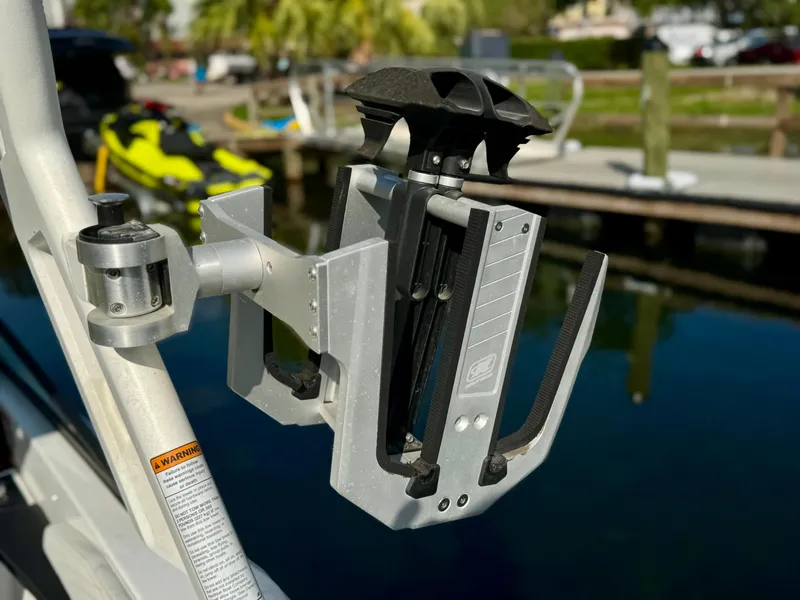 Slide: The Image of 2017 Nautique Super Air Nautique GS20 wakeboard rack by the water. - 5